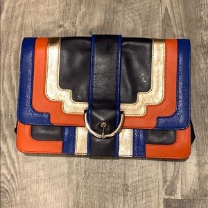 Leather Clutch NWOT Excellent